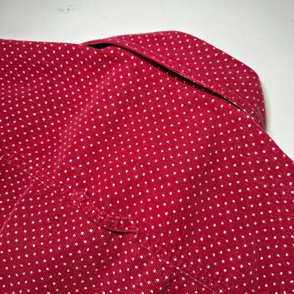 Esprit Women's Red White Polka Dot Corduroy Shirt Sz Large 80s Early 90s Vintage - Picture 7 of 12